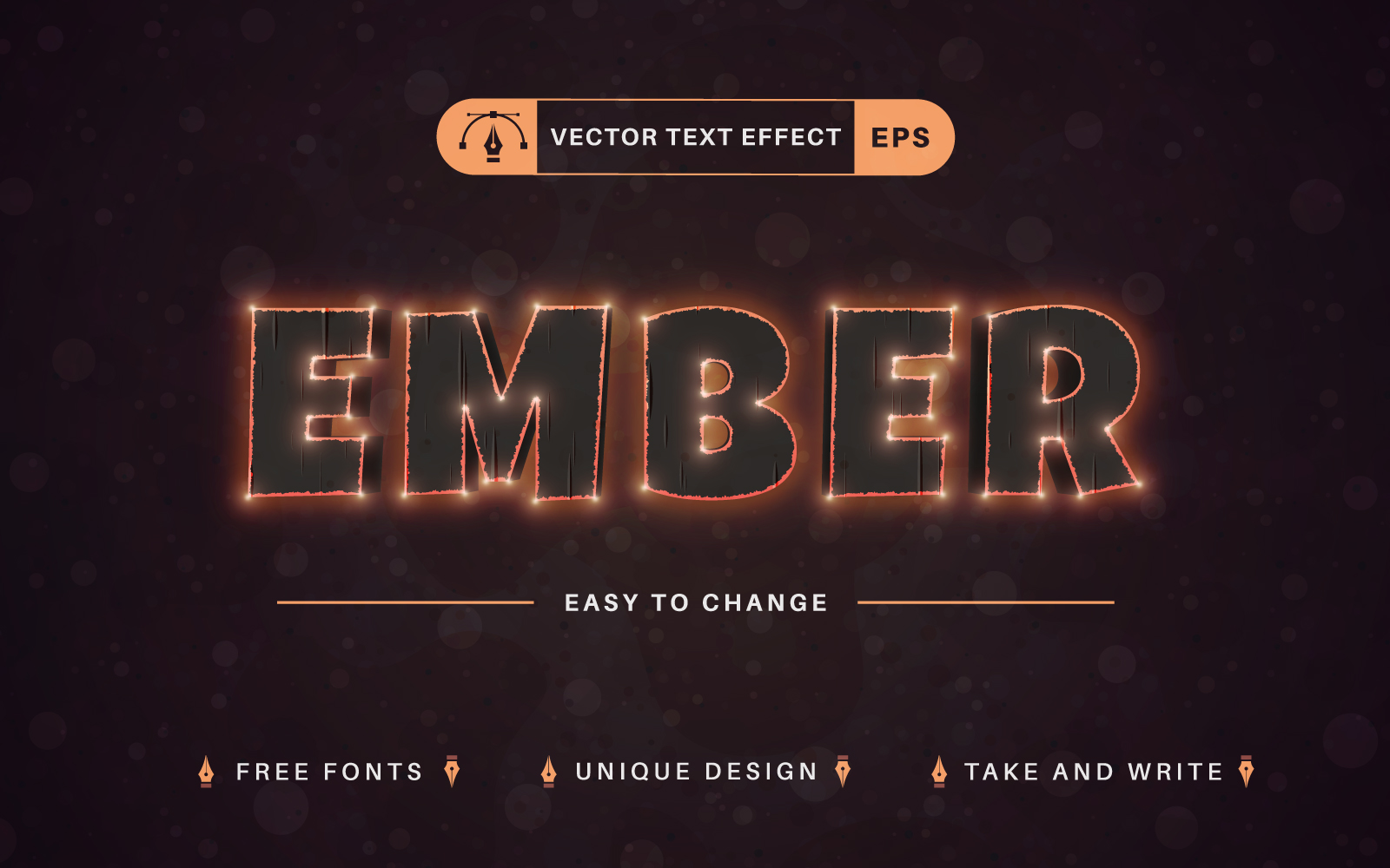 Ember - Editable Text Effect, Font Style