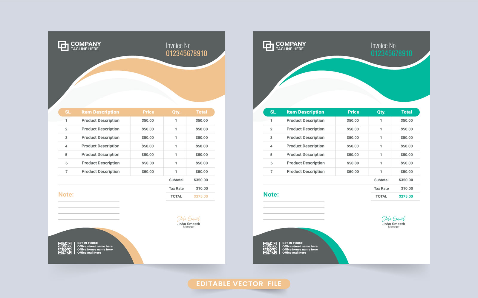 Creative invoice template decoration