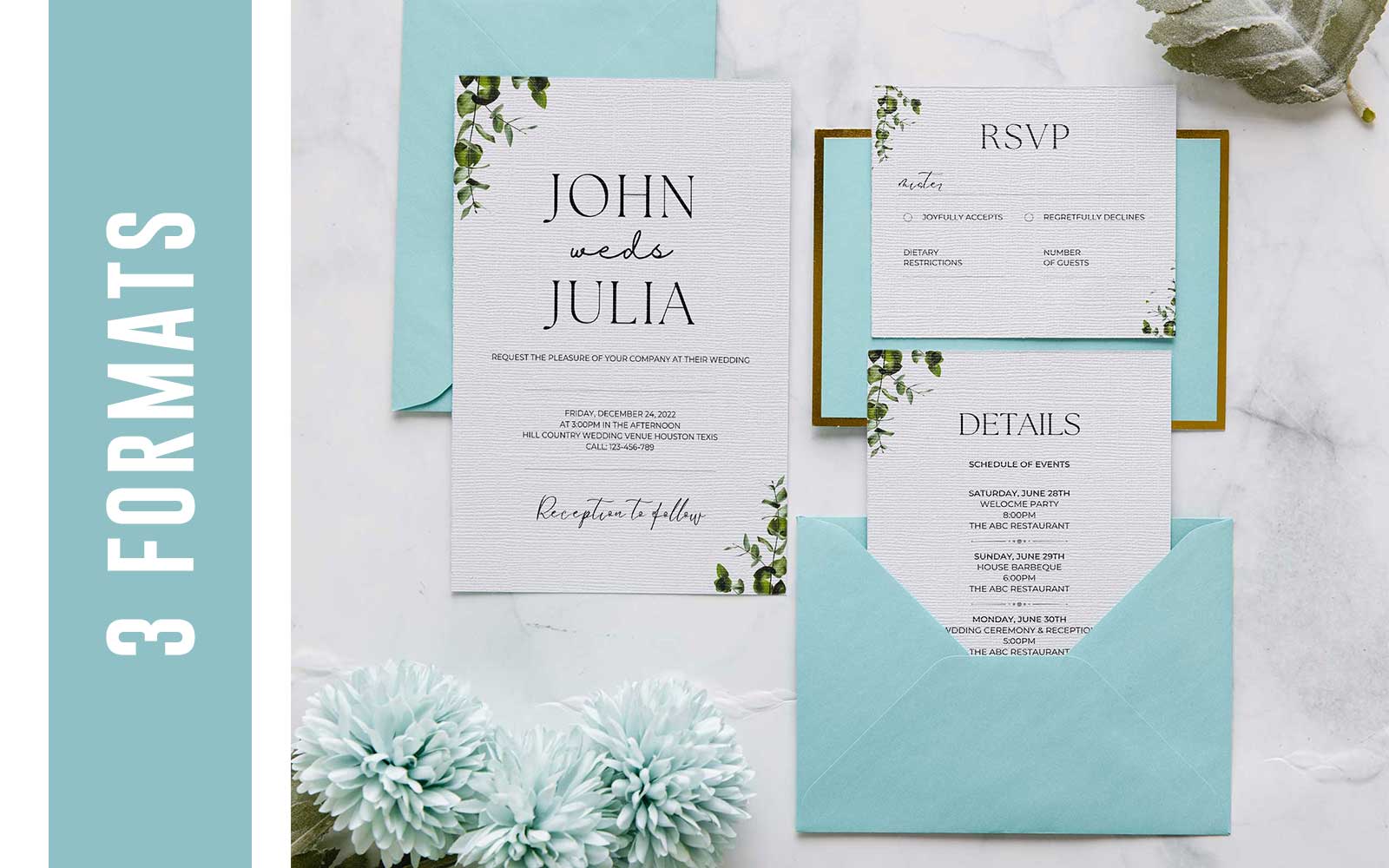 Wedding Invitation Card Canva Template