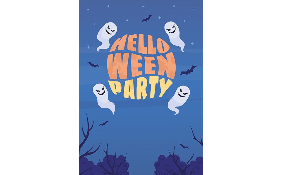 Halloween party flat vector banner template