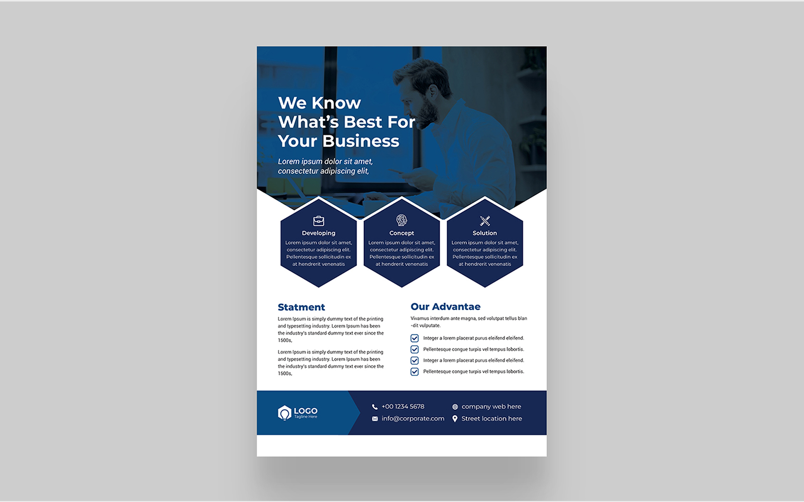 Business corporate flyer poster design template