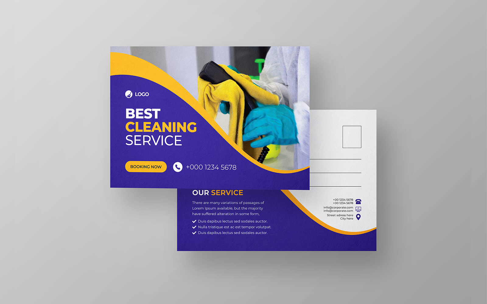 Modern Creative Cleaning Service Company Postcard Template