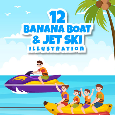 Ski Banana Illustrations Templates 277811