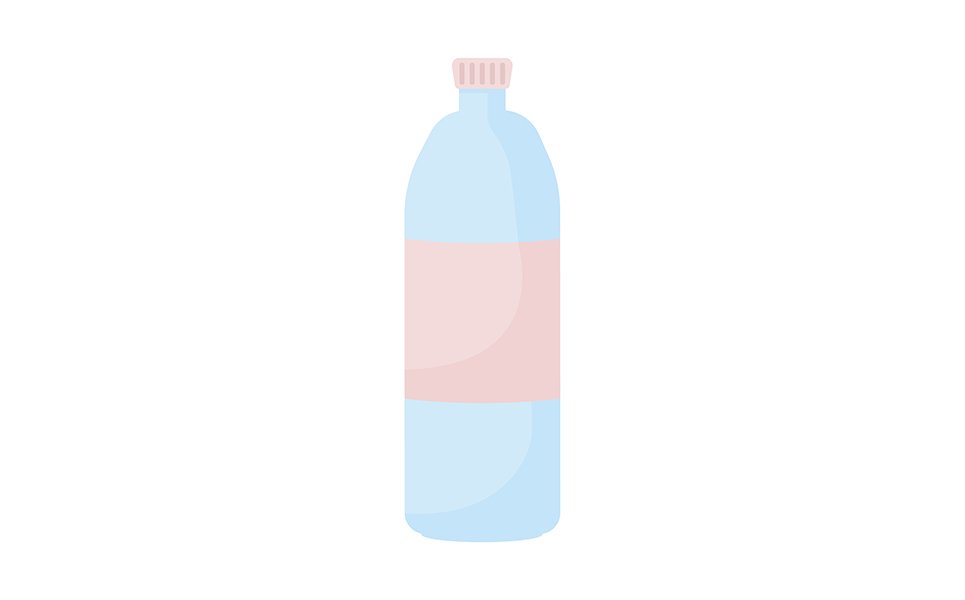 Bottle with fresh water semi flat color vector object