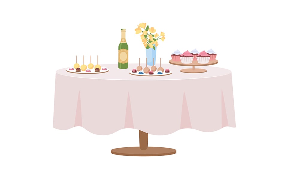 Table for celebration semi flat color vector object