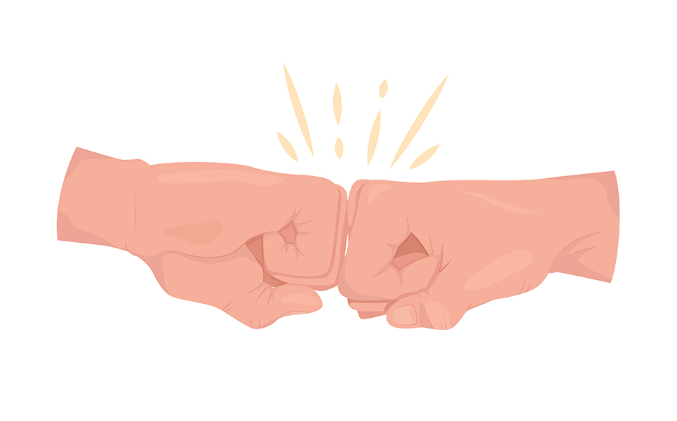 Approval semi flat color vector hand gesture