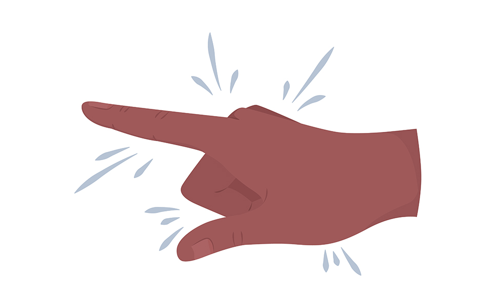 Index finger semi flat color vector hand gesture