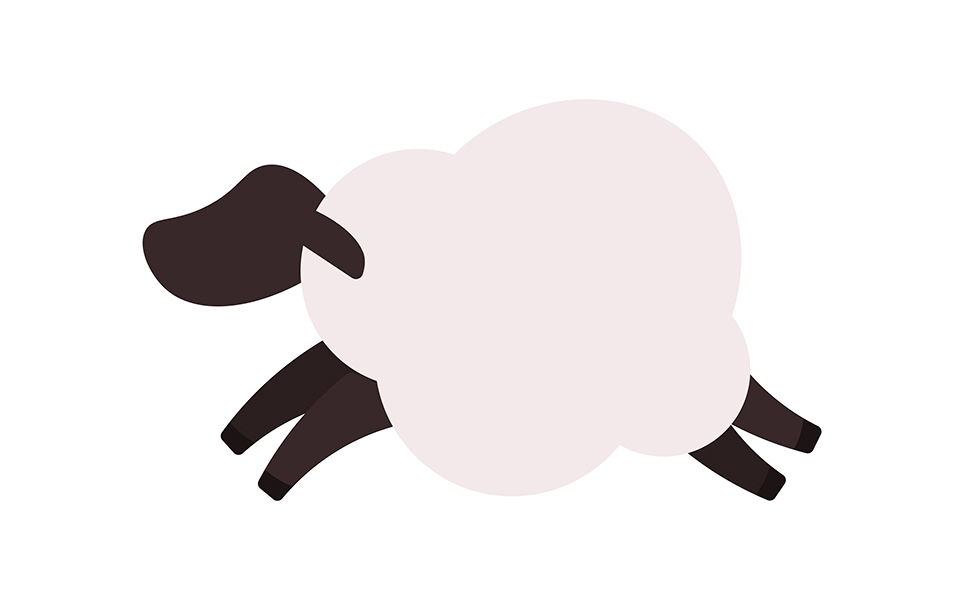 Jumping sheep semi flat color vector animal