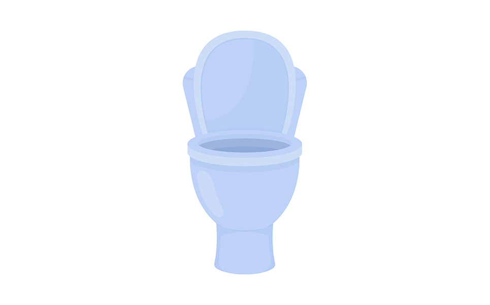 Clean open toilet bowl semi flat color vector object