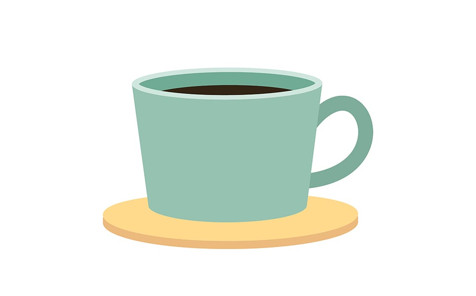 Cup of strong coffee semi flat color vector object