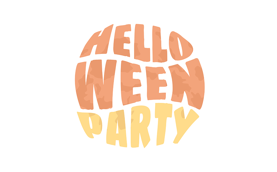 Halloween party semi flat color vector text