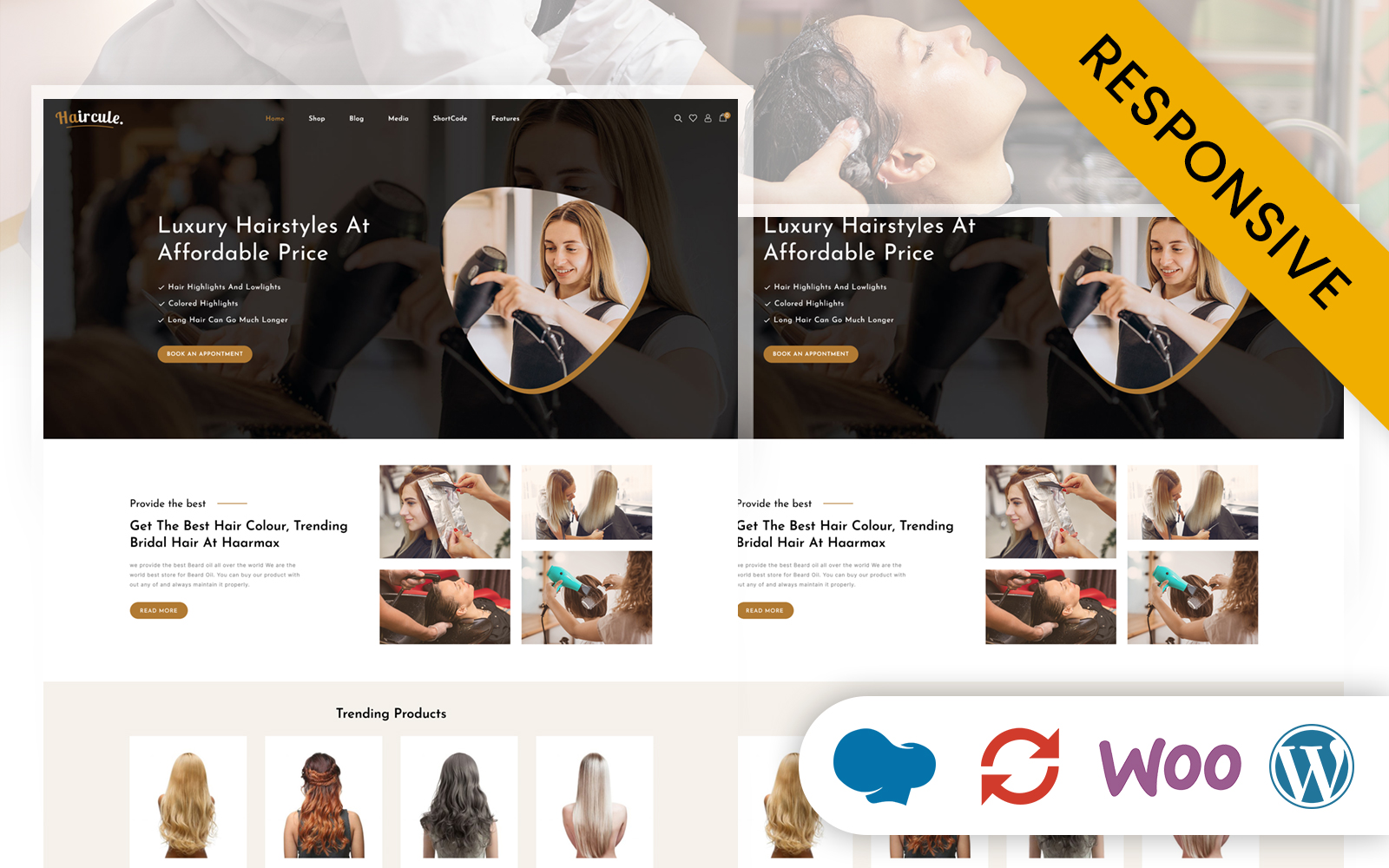 Haircule - Hairstyle, Salon and Weige Store WooCommerce Responsive Theme