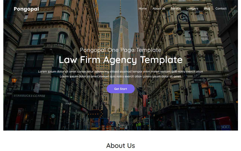 Pongopal - Law Firm/Agency HTML Landing Page Template