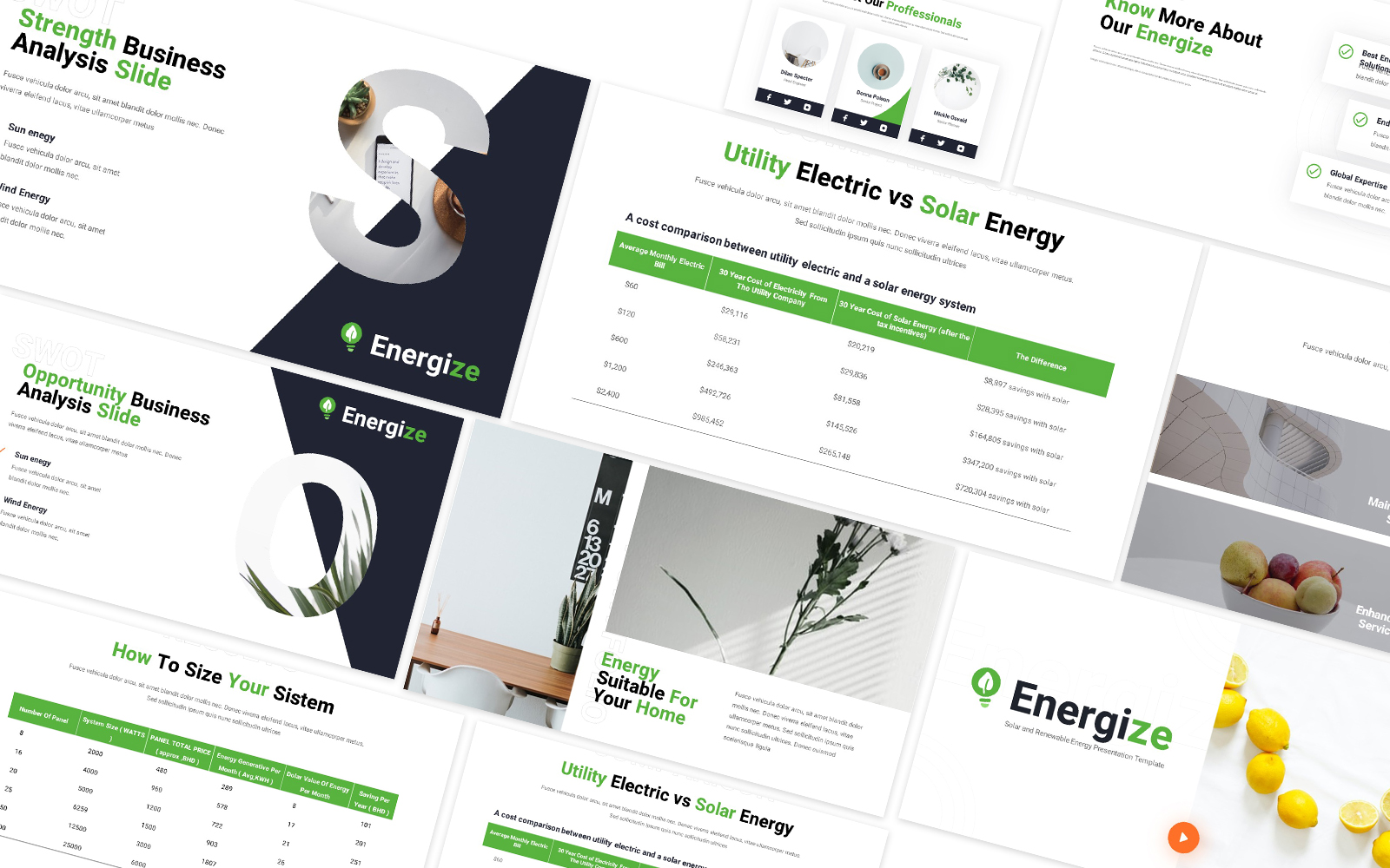 Energize Solar & Renewable Energy Google Slides Template