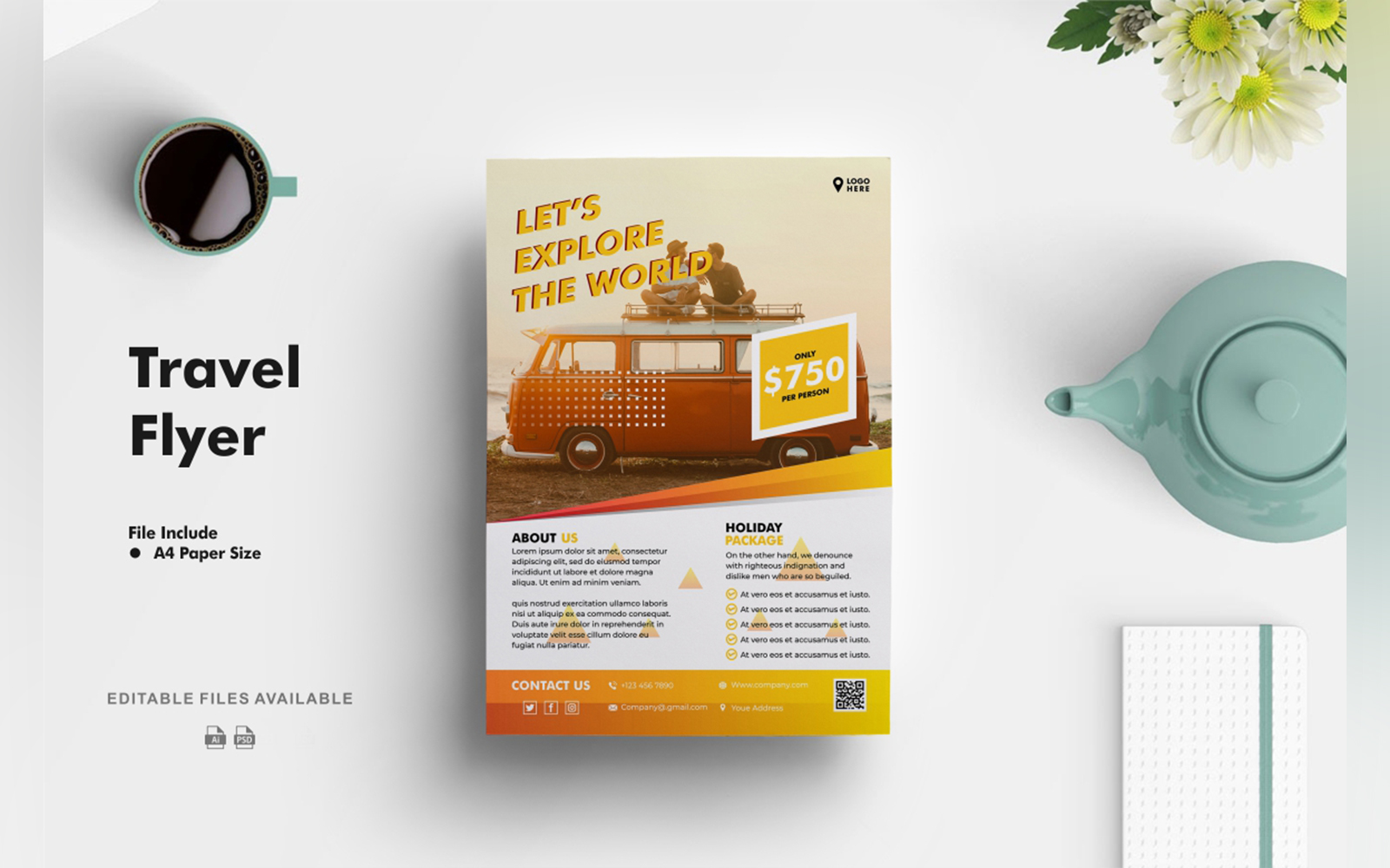 Travel Holiday Flyer Template 1