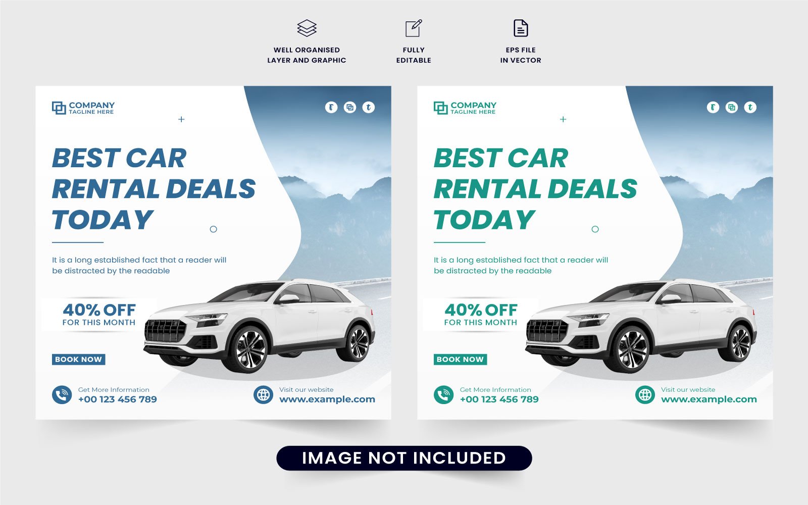 Car rental business template vector