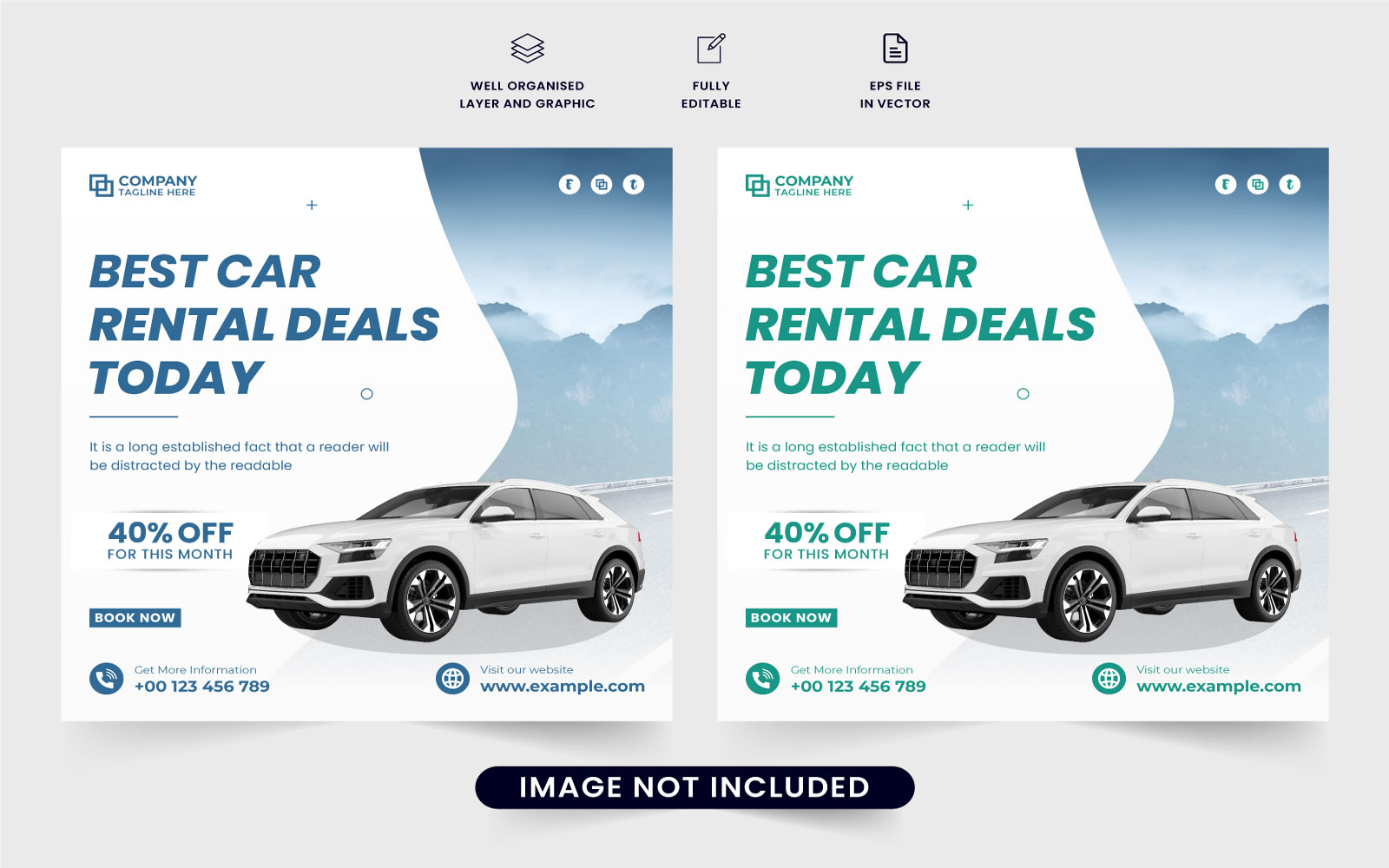 Car rental business template vector