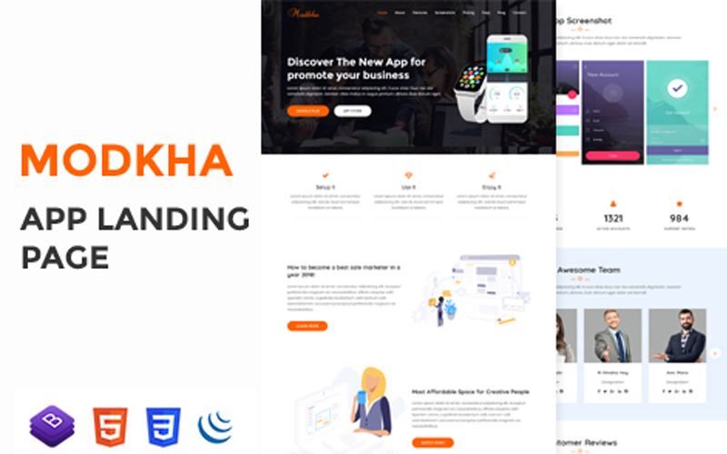 Modkha - App Landing Page HTML Template