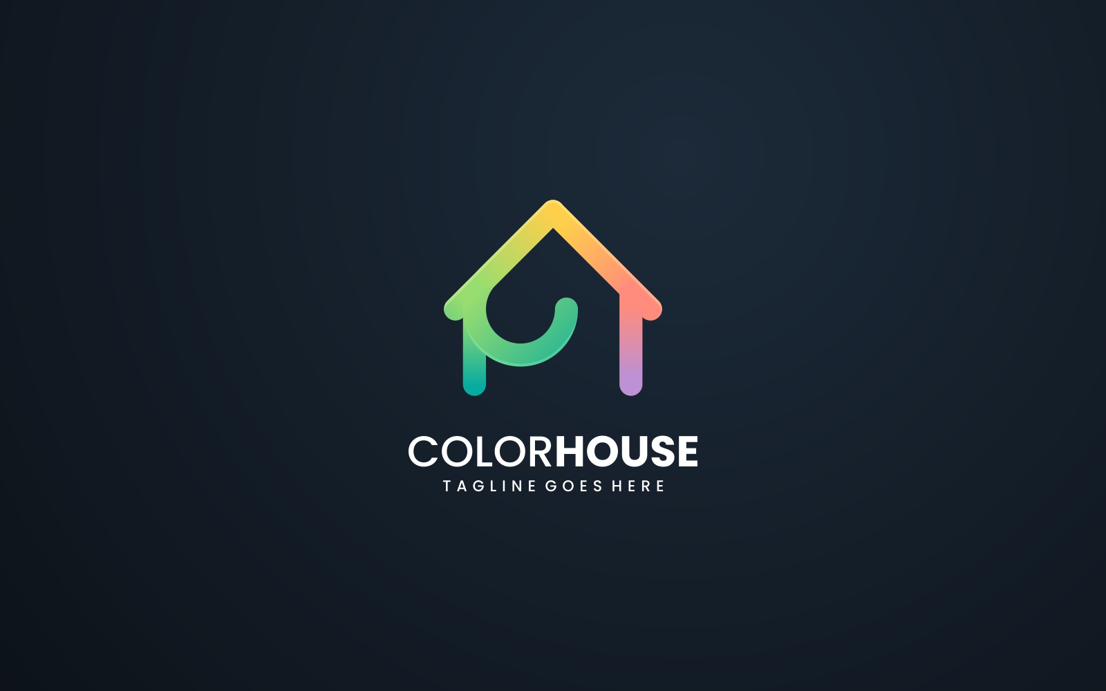 House Line Art Colorful Logo