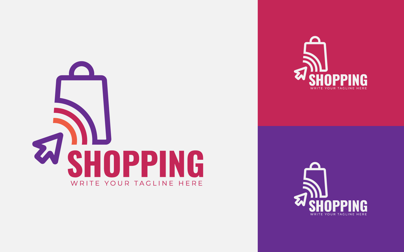 Online Shopping Logo Design Template For E-Commerce Web Or Business.