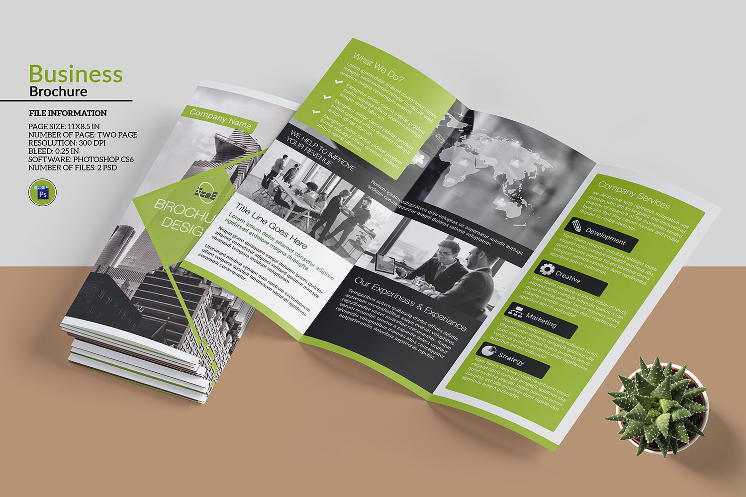 Minimal Trifold Corporte Brochure Template