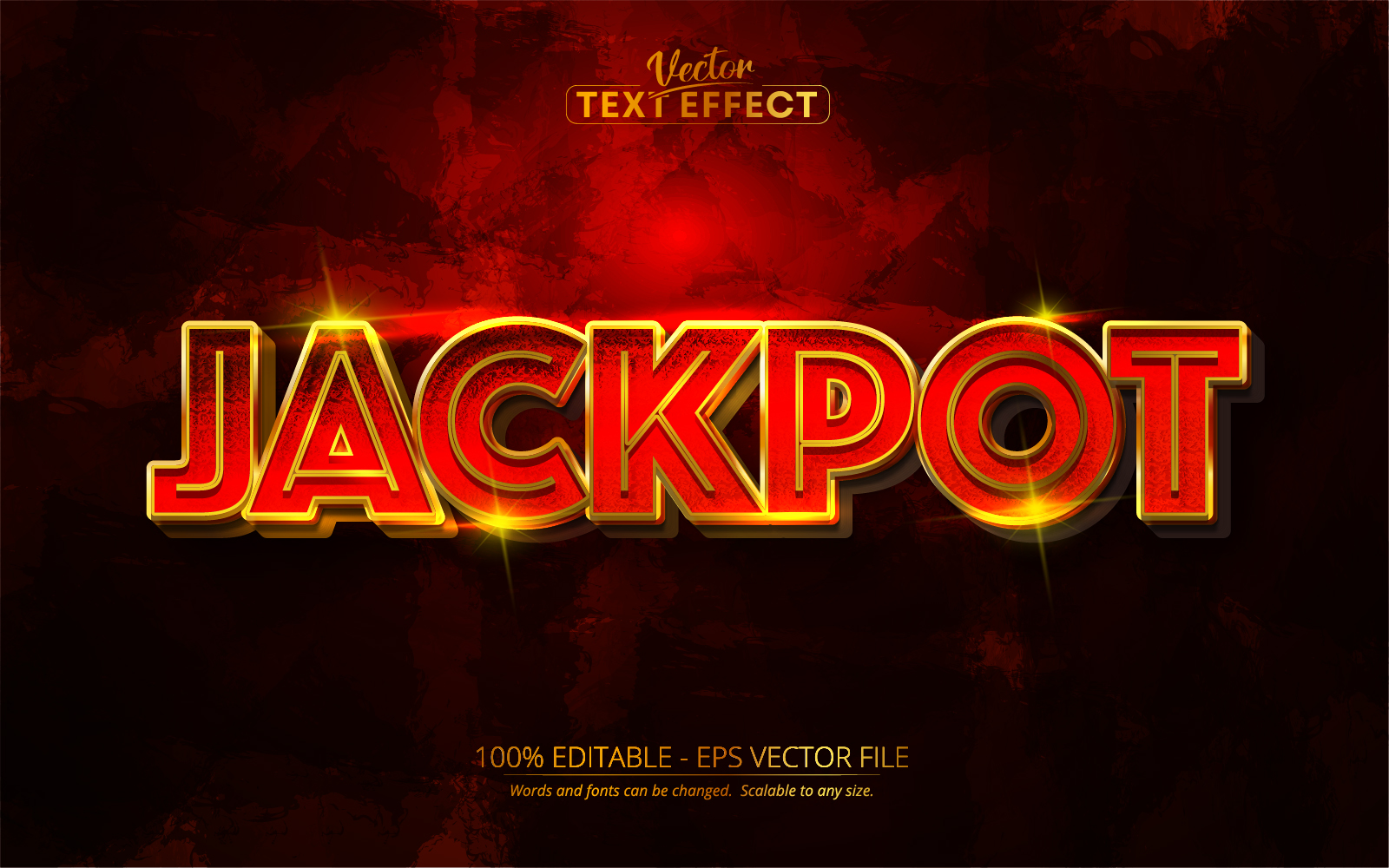 Jackpot - Editable Text Effect, Calligraphy Metallic Gold Text Style, Graphics Illustration