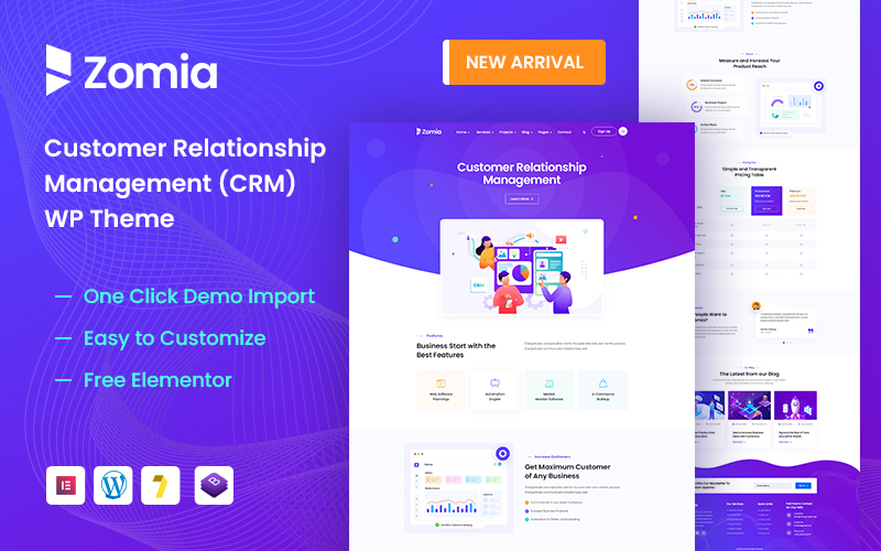 Zomia - CRM & Software WordPress Theme