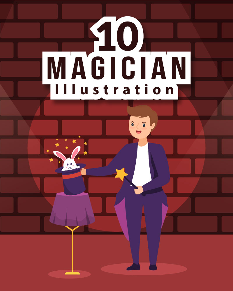 10 Magician Illusionist Illustration