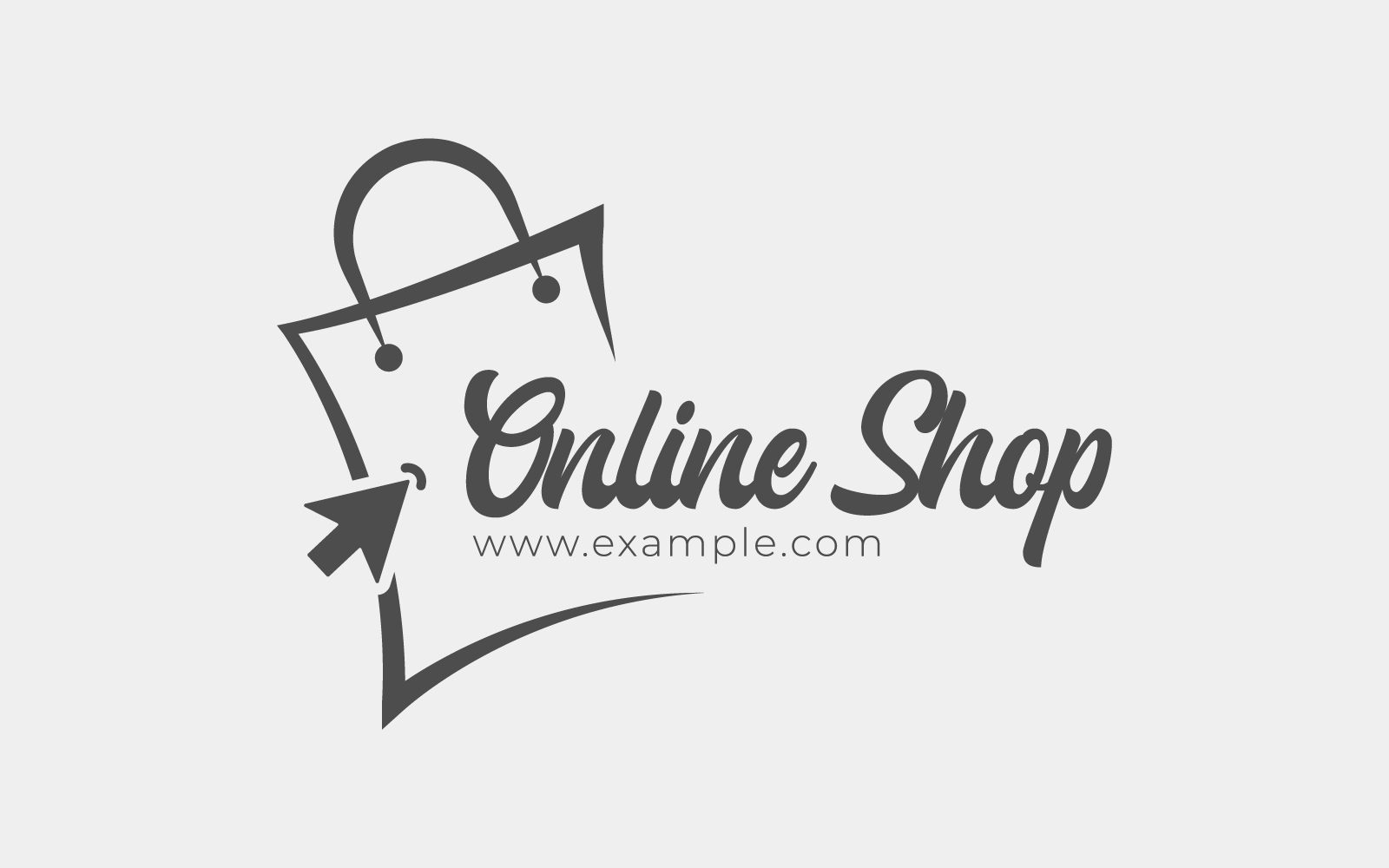 Logo Design For E-Commerce Website Or E-Business With Shopping Bag And Click Cursor