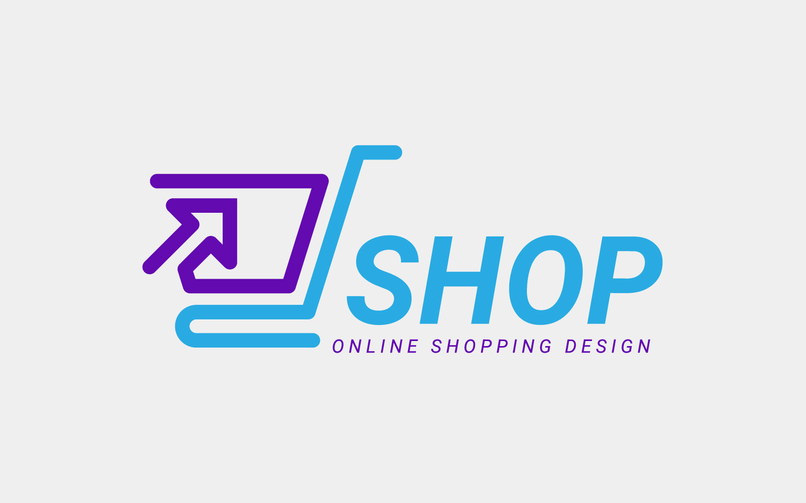 Logo Design For E-Commerce Website Or E-Business Concept For Mouse Cursor And Shopping Cart