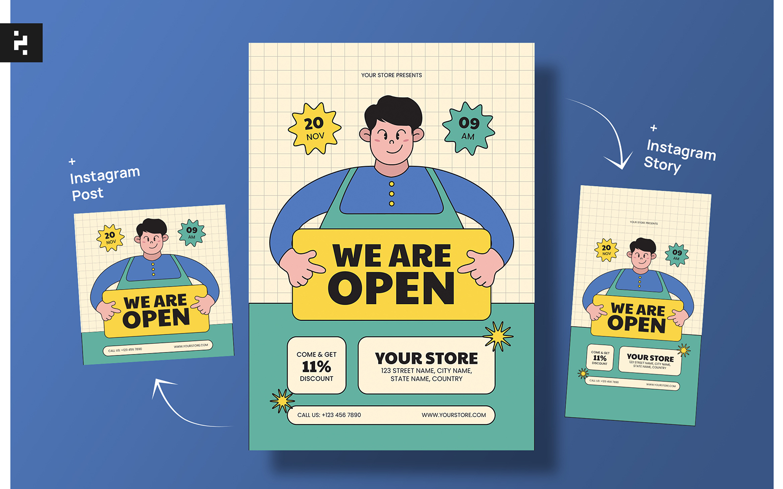 We Are Open Flyer Template