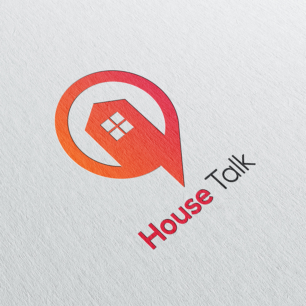 Modern Minimal Elemental House Property Talk House Logo Template