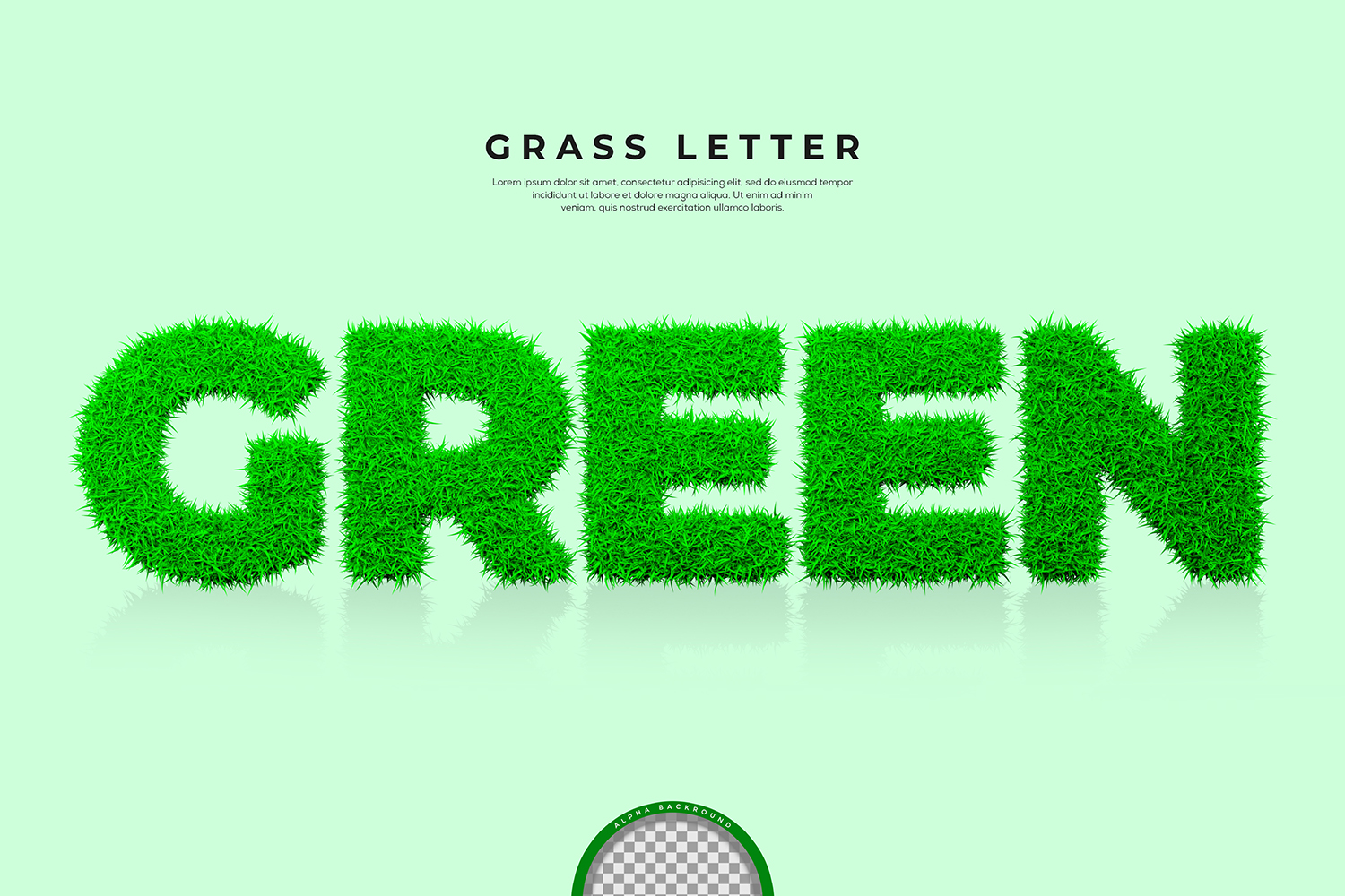 Green Grass Of Green Word In 3d Render Illustration