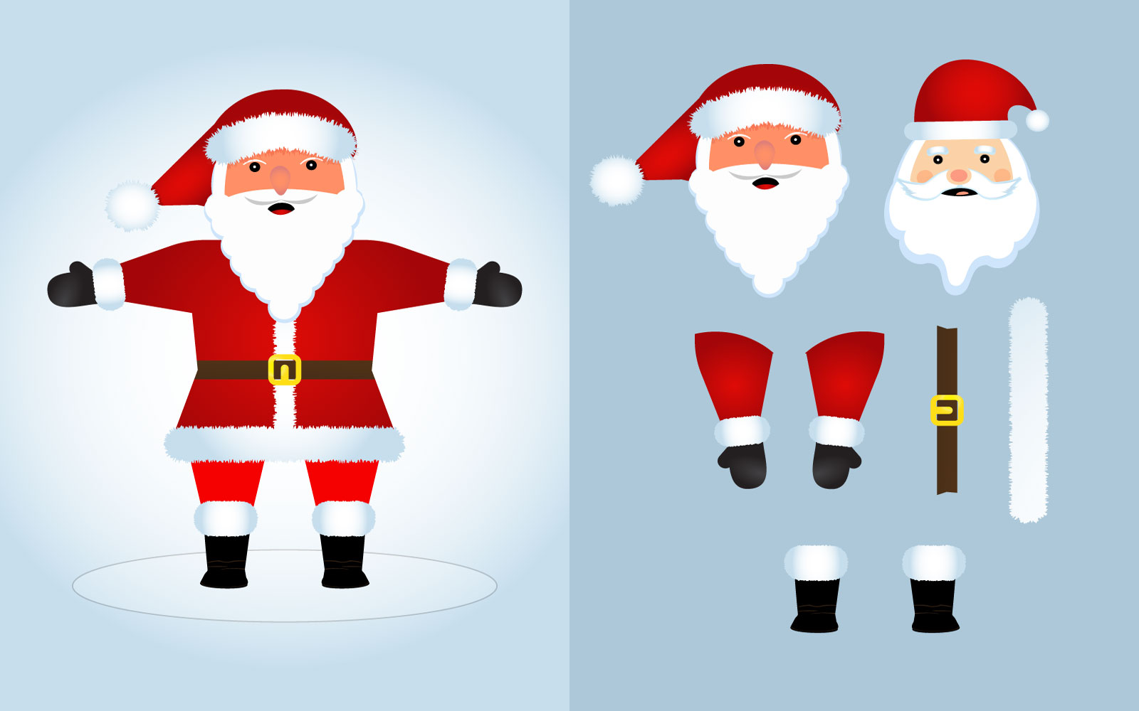 Santa Claus Art Elements Vector Design