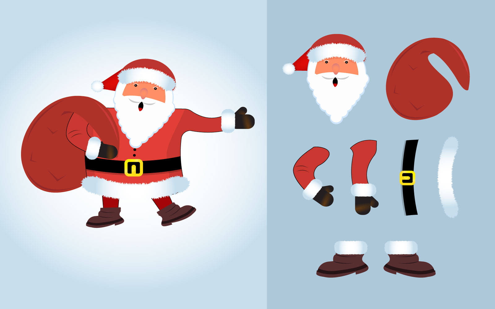 Santa Claus Design with a Sack of Gifts