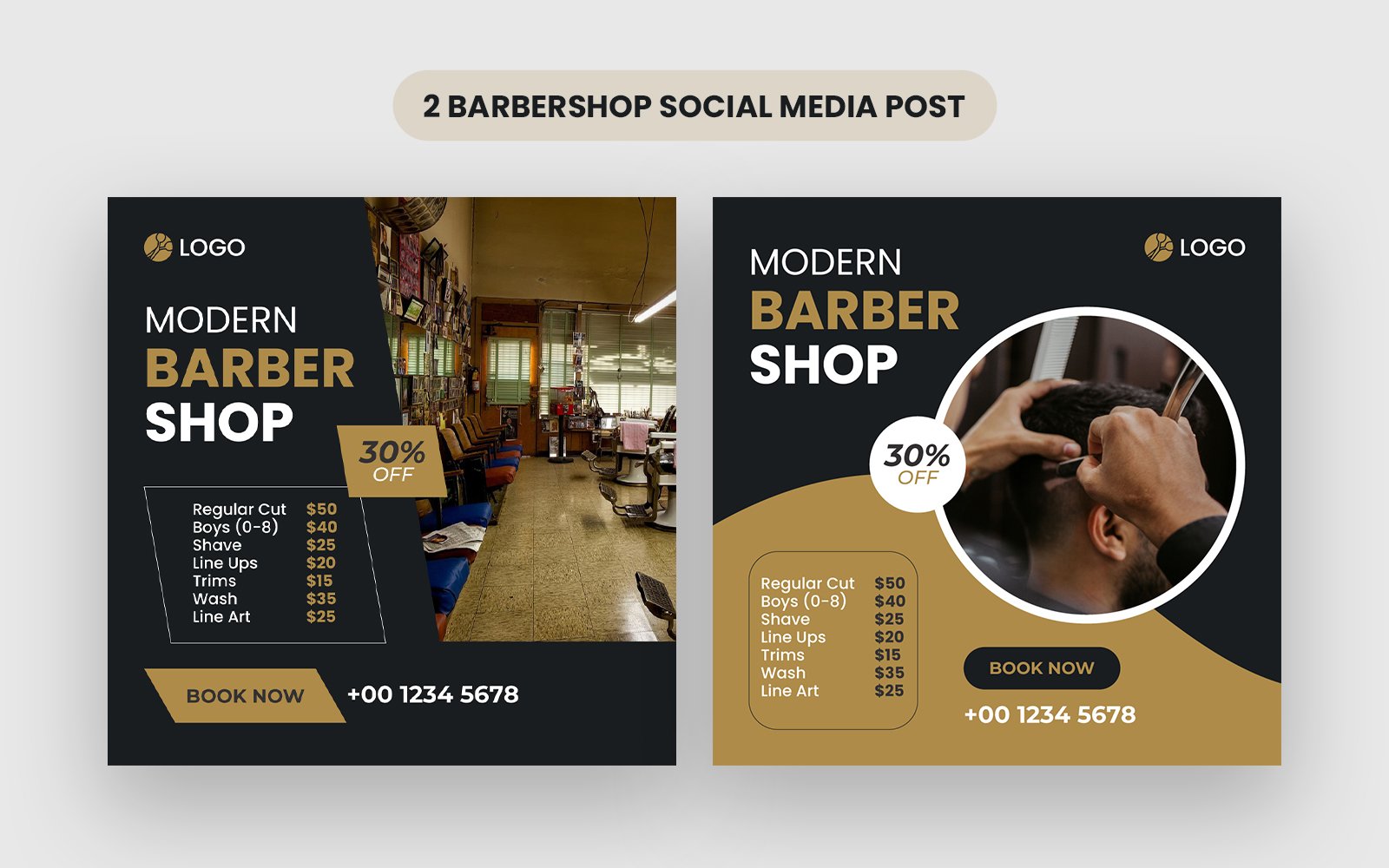 Barbershop Facebook Instagram Post