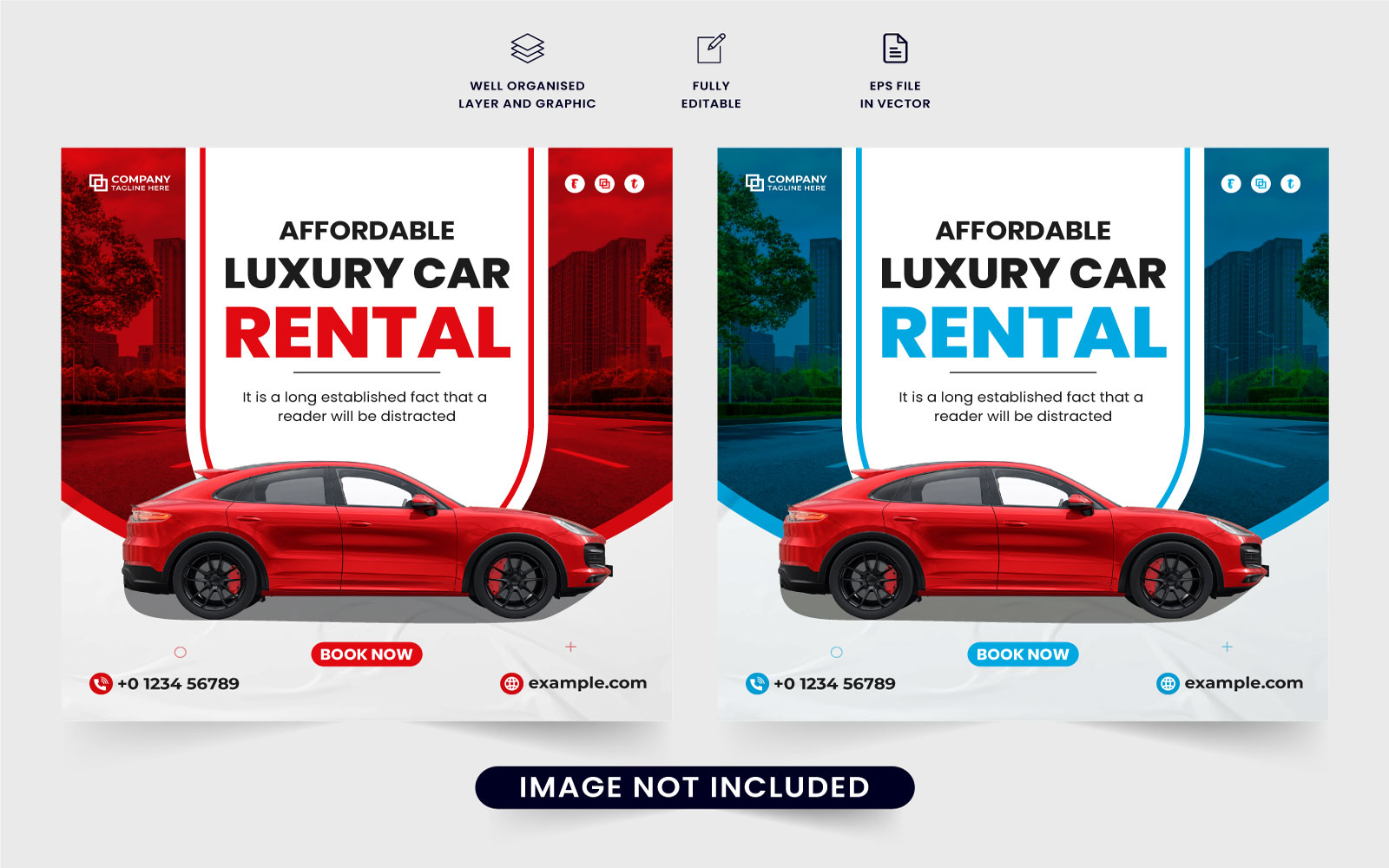 Vehicle rental business template vector