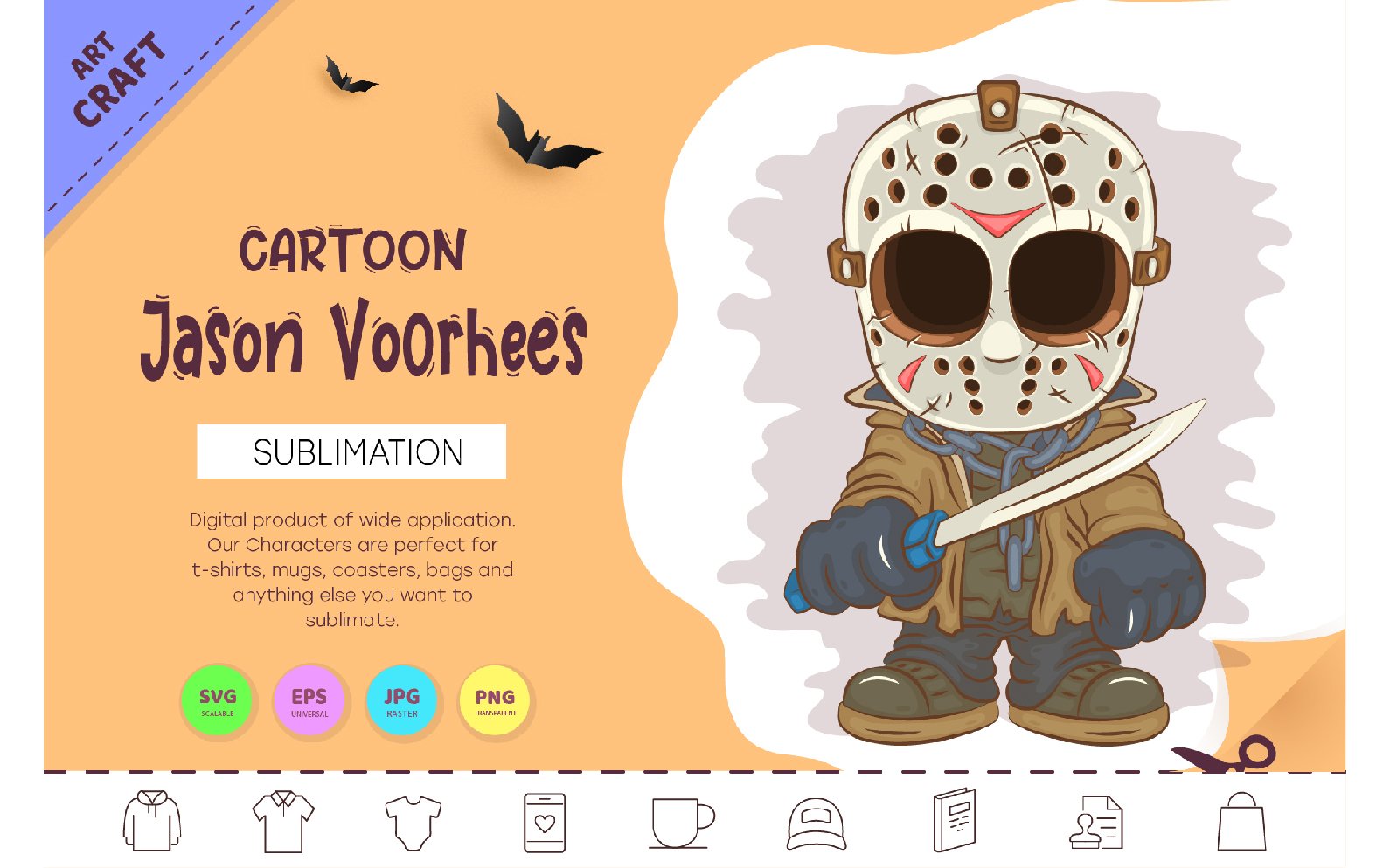 Halloween Mascot Jason Voorhees. T-Shirt.