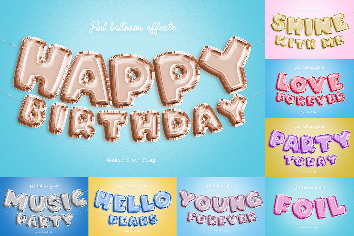 Foil Balloon Text Effects