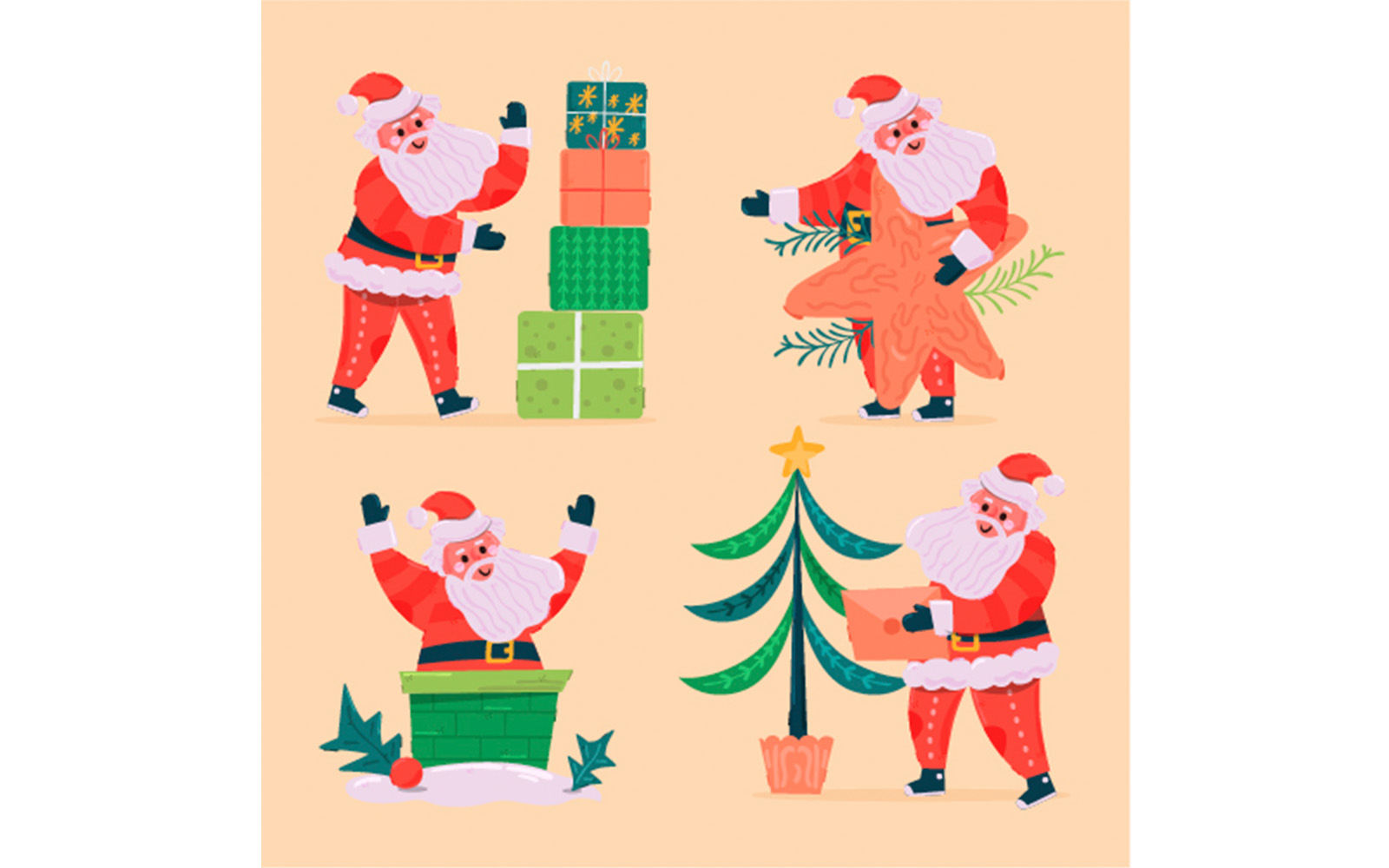Santa Claus Characters Illustration