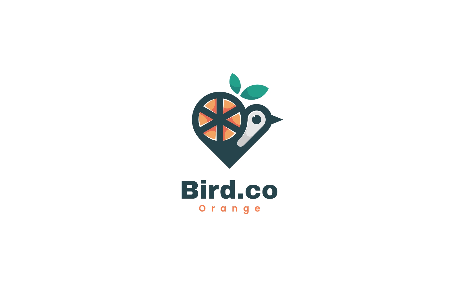 Bird Orange Simple Mascot Logo