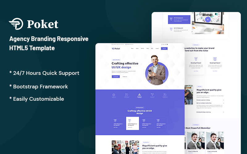Poket – Agency Branding Responsive Website Template