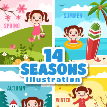 Seasons Weather Illustrations Templates 279882