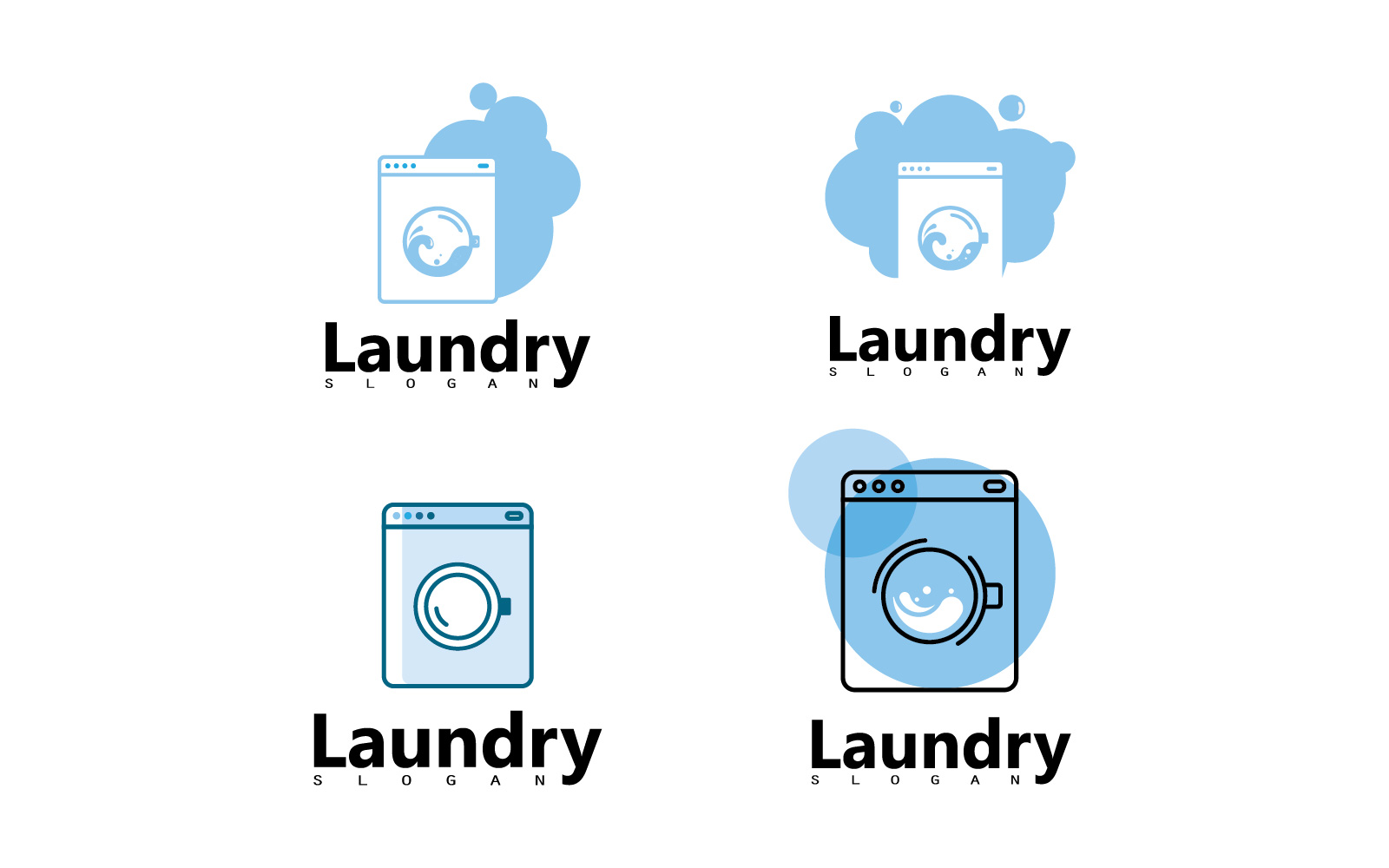Washing machine laundry icon logo design V9