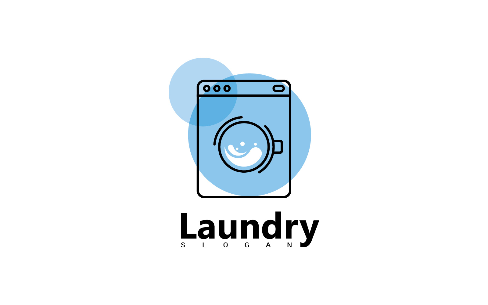 Washing machine laundry icon logo design V5
