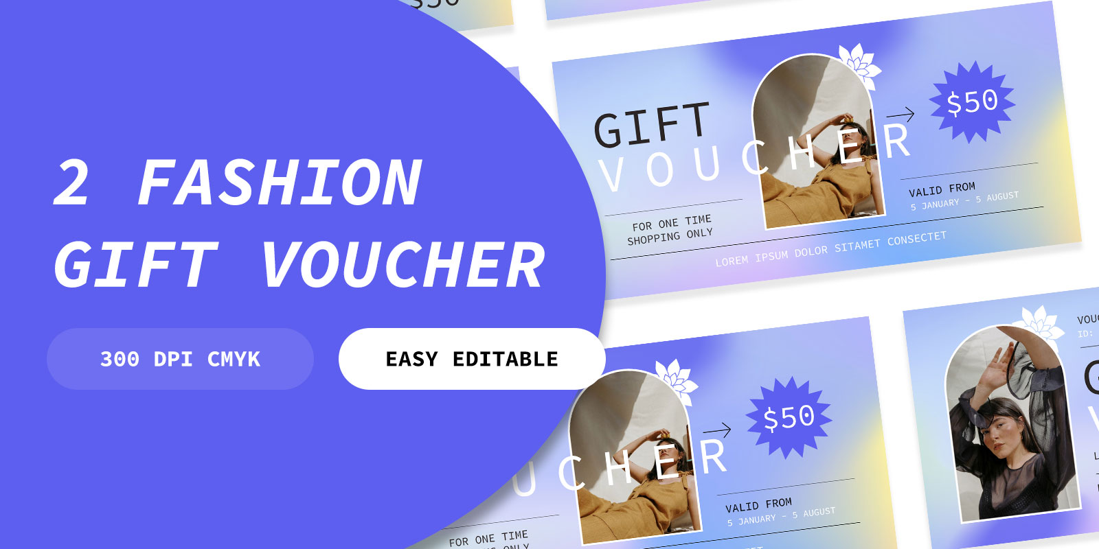 2 Type of Gift Voucher - Fashion Identity Template Social Media