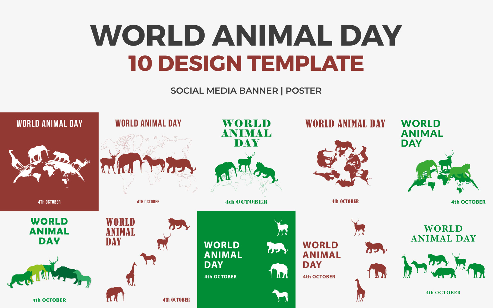 World Animal Day Graphics Banner Design Templates Social Media
