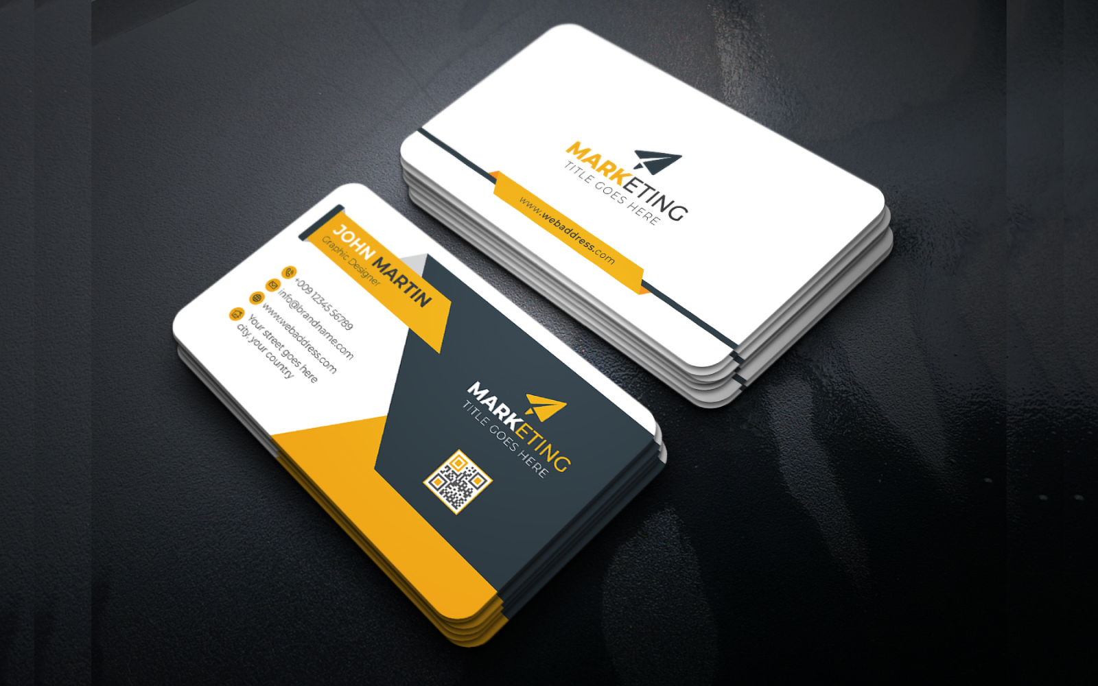Abstract Modern Business Card Template with Creative Concept