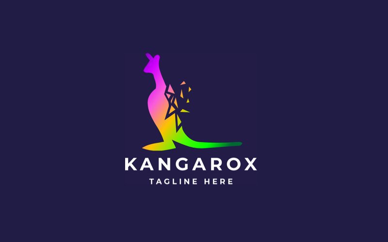 Kangaroo Pixel Professional Logo Template