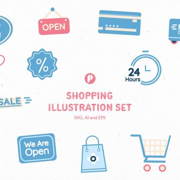Shape Shopping Illustrations Templates 280094